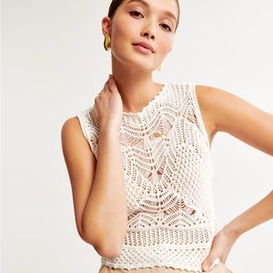 Abercrombie Macrame-Inspired Crew Tank NWT